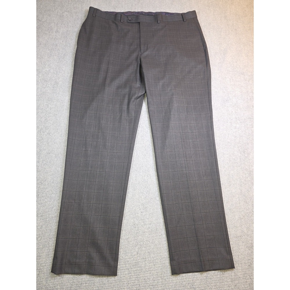 Lauren Ralph Lauren Men's, Classic Fit Flat Front Plaid Pants Slacks Gray  40x32
